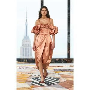 B72 Ulla Johnson Lelita Off Shoulder Dress Womens 6 Gala Maximalism Statement